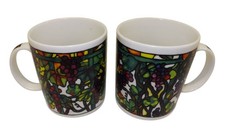 Set Of 2 Chaleur Stained Glass Design Mugs Inspired By L. Tiffany  Coffee Cups picture