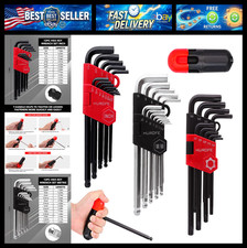 Hex Key Allen Wrench Set, 35-Piece Long Arm Inch/Metric/Torx Ball End with T-Han picture