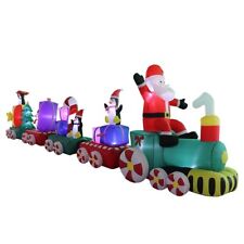 Christmas SANTA SNOWMAN PENGUIN GIFTS TRAIN HUGE 20 FT  Airblown Inflatable  picture