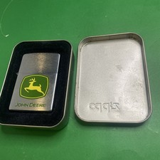Vintage Zippo Lighter 21197 John Deere Green Emblem Leaping Deer Retired Unfired picture