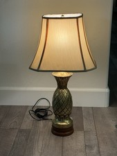 VINTAGE Brass Pineapple Lamp MCM with Lamp Shade (26” Tall with Shade) picture