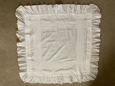 ANTQUE European Layover Flat Sham w/Narrow Tucking and Ruffled Edges - 26