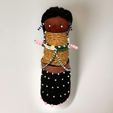 Vintage NDEBELE BEADED CEREMONIAL DOLL 8” South Africa Folk Art Swaziland picture