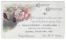 1891 W.H. Mosher Millinery Parlors Easter Grand Opening - Windsor Hotel Block picture