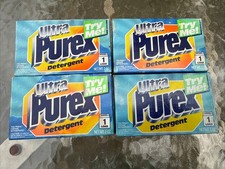 4 Vintage 1990 Ultra Purex All Temperature Laundry Detergent 2oz Box Brand New picture