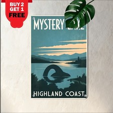 vintage loch ness scotland scottish tin metal signs picture