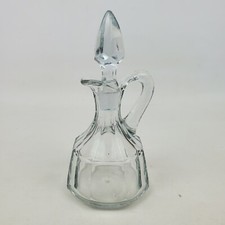 Vintage Clear Glass Syrup Pitcher Cruet Vinegar Oil Dispenser Stopper 5