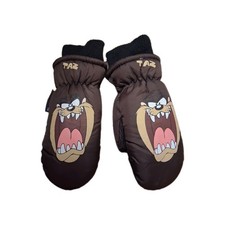 1998 Berkshire Looney Tunes Tasmanian Devil brown nylon mittens picture