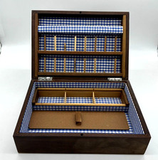 VTG Handcrafted Wood Sewing Box Hand Painted Mushrooms - Pincushion, Inner box picture