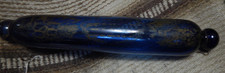 antique Maritime hand blown cobalat rolling pins sailing ship pictured writing  picture
