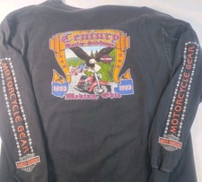 Vintage Harley Davidson Long Sleeve T-shirt Century Cycles Medina Chain Eagle  picture