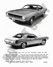 1970 Chrysler Plymouth Barracuda Press Promo Ad 8x10 Photo picture