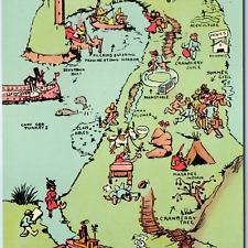 c1940s Cape Cod, MA Seeing Artistic Map Robbins ED West Litho Postcard Mass A204 picture