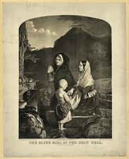 Photo:Blind Girl at Holy Well Ireland 1869 Nun Prayer Print Artwork picture