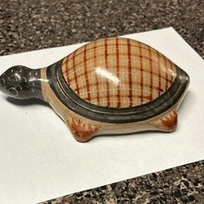 Vintage Tonala Solis Hand-Painted Pottery Turtle Figurine 