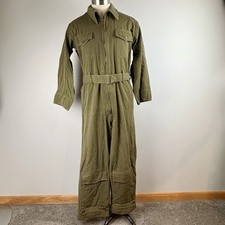 VTG WWII 40s USAAF USAF Summer Flying Suit Medium WW2 belted talon zip picture