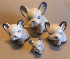 4 vintage Sylvac/ Denby 'Byngo' ceramic French bulldog figurine  picture