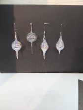  Laved Italy Hand Blown Glass Clear Ornament  picture