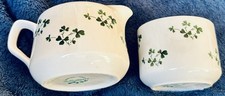 Shamrock Creamer and Sugar Set: Carrigdhoun Pottery Co-Op Cork, Ireland Vintage picture