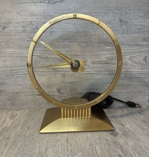 VINTAGE 1953 JEFFERSON GOLDEN HOUR MYSTERY CLOCK - MCM - 580-101 WORKS PERFECT picture