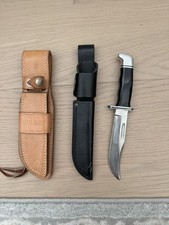 Vintage Buck 119 Special Fixed Blade Knife USA Pre-1986 + 2 Buck Sheaths Custom picture