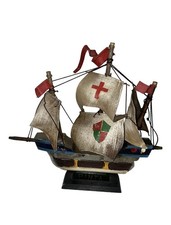 Vintage Mid 20th Century Wooden Sailing Ship 