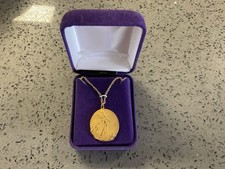 VINTAGE LDS YOUNG WOMEN PERSONAL PROGRESS MEDAL With NEW 12K GF Chain picture