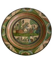 Vtg 1930s Mexican Petatillo Tlaquepaque Master Charger Plate 14.5