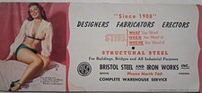 1930s-40s BRISTOL PA Bristol Steel IRON Works card WOMAN Lounging picture