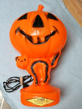 Vintage Bayshore Jack O-Lantern Pumpkin w/Cat Halloween w/Light 14