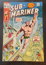 Sub-Mariner #38 Marvel Comics 1971 Origin Namor Classic Severin cover VF 8.0 picture