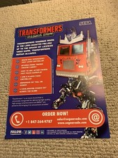 original 11-8 1/4” Transformers Sega arcade game FLYER AD picture