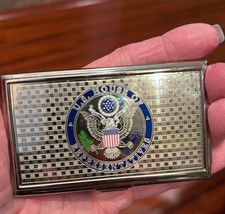 Vintage Official U.S. House of Representatives Great Seal Silver Metal Card Case picture