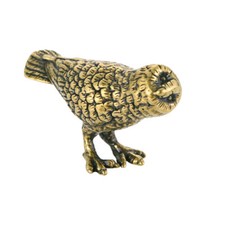 Solid Brass Owl Figurine Small Statue Home Ornament Animal Figurines Gift US picture