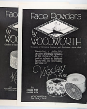 Woodworth Karess & Viegay Face Powders Set of 2 1928 Theatre Mag Ads 9.5x12.5