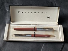 Vintage Waterman C/F Fountain pen & Pencil Set Fine Flex 14k Nib -Sold As Is picture