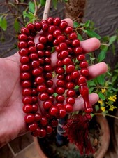 Cherry Red Bakelite Amber Tasbih – 100 Beads – Glossy Phenolic Resin picture