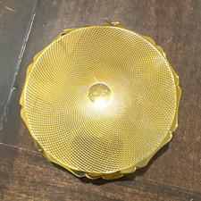 Stratton Made in England Gold Tone Powder Compact Mirror Sifter Diamond Cut picture