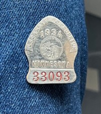 1934 #'d Minnesota Licensed Chauffeur Badge 1 1/8
