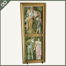 Vintage Victorian Courting Couples Print Gold Framed Romantic Wall Art 15.75” picture