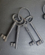 1 Set Antique Iron Skeleton Keys on Ring Very Large 6.25