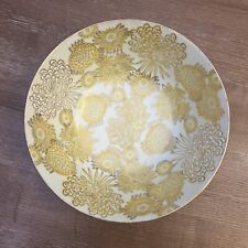 Vintage Bohemian Andrea by Sadek Gold Chrysanthemums Serving Bowl Japan 8” Funky picture