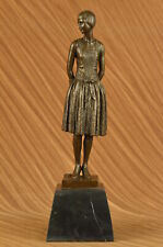 Victorian Female Lady Friend Gift Bronze Sculpture Marble Base Statue Figure picture