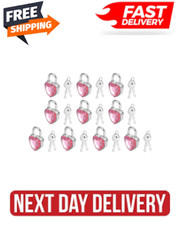 10Pcs Mini Diary Padlock, Small Heart Shaped Lock with 2 Keys Medium Pink picture