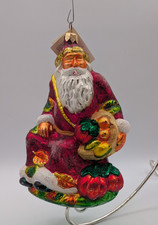 Vtg Christopher Radko Santa In Autumn Limited Series Hand Blown Ornament Rare picture