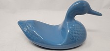 ​Vintage 1950s Mid Century Modern Blue Ceramic Duck Figurine Planter MCM 11