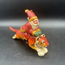 VTG Susan Smith House of Hatten Santa Riding Tiger Christmas Ornament 1995 READ picture