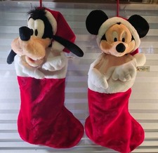 Vintage Walt Disney World 3D Mickey Mouse And Goofy Christmas Stockings 20
