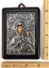 VINTAGE GREEK BYZANTINE ICON 950 SILVER 4