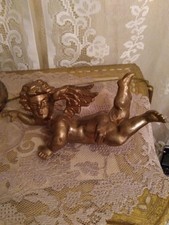 Vintage Italian Baroque Gold Gilt Composition Cherub Putti Angel picture